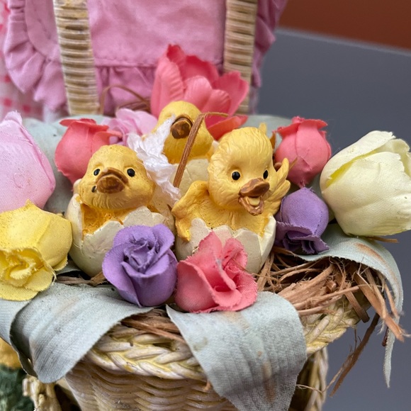 Vintage Figurines Fabric Mache Spring Easter Bunnies Bunny Couple 13-14” Lot 2 - Picture 16 of 16